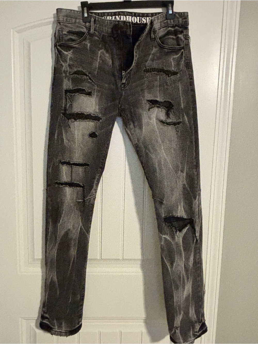 Distressed Black Washed Men’s Jeans